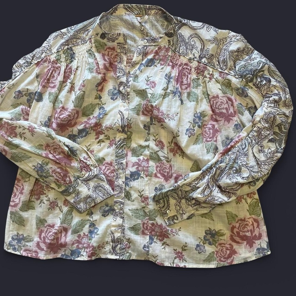 Free People Floral Paisley Blouse